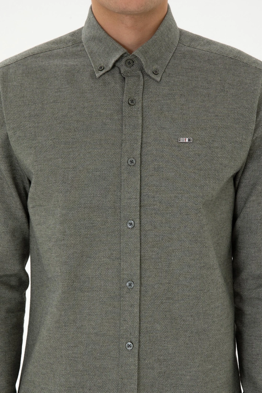 U.s. Polo Assn. Erkek Haki Gömlek Desenli 50315613-vr027 Haki