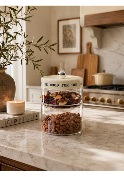 Yş Home - 2 Li Çizgili Cam Saklama Kavanozu Krem Plastik Kapaklı Dekoratif Mutfak Organizeri Kahve Çay Baharat Bakliyat Saklama Seti Açık Krem Yş Home - 2 Li Çizgili Cam Saklama Kavanozu Krem Plastik Kapaklı Dekoratif Mutfak Organizeri Kahve Çay Baharat Bakliyat Saklama Seti Açık Krem