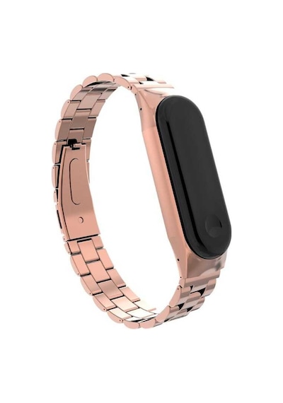 Ekılıf - Xiaomi Mi Band 3 Uyumlu - Kordon Metal Kordon Krd-05 - Gold