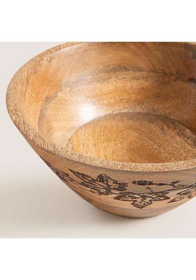 Foglia Ahşap Sunum Kasesi 25x25x11cm Natural Naturel