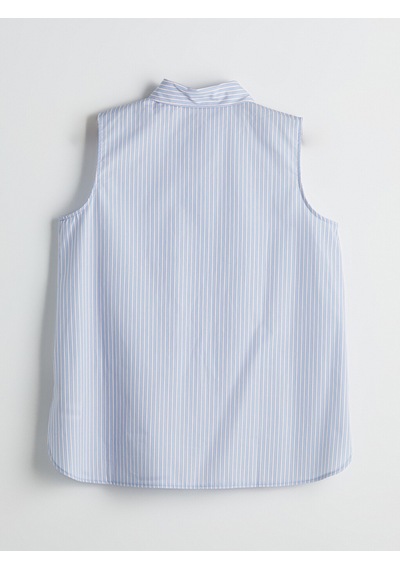 Lcwaıkıkı Classic Mavi Çizgili Poplin Kadın Gömlek