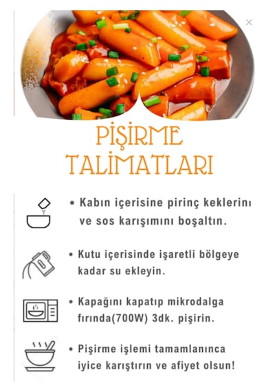 Hipokki Rose Soslu Kore Tteokbokki Pirinç Keki 120gr