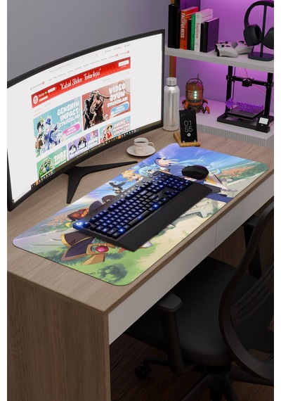 Konosuba Kaymaz Dikişli Kauçuk Oyuncu Mousepad V2 - 90x40 Xxl Gaming Mouse Pad Fare Altlığı