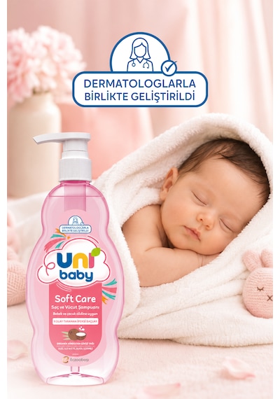 Uni Baby Soft Care Organik Hindistan Cevizi Yağlı Saç ve Vücut Şampuanı 700 Ml 3'lü
