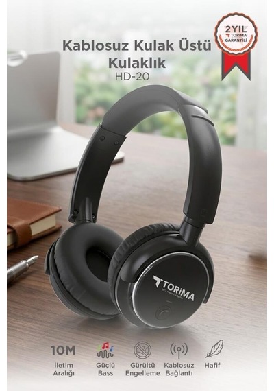 Özel Seri Müzik Aksesuarı Kablosuz Cihaz Ses Dinleme Bluetooth Kulaklık Hd20 Siyah
