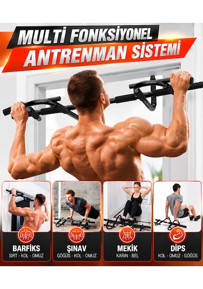 Mft09 Profesyonel Kapı Barfiksi Demiri Çoklu Tutuş Barfix Demiri Şınav Mekik Kol Sırt Fitness Egzersiz Aleti