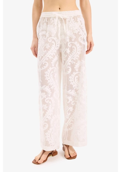 Defacto Dantelli Esnek Belli Beyaz Plaj Pantolonu-fall İn Love D9767ax25smwt16 Beyaz