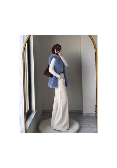 Verymoda Tüylü Yelek Vmf1567 Mavi