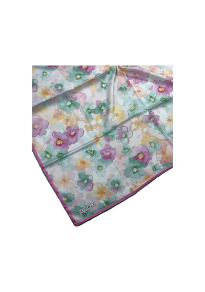 Mim Eşarp Mısırlı Eşarpları Silky Cocoon Trend Polyester Twill Sport Eşarp Açık Gri - Limon Sarı