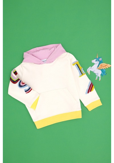 U.S. Polo Assn. Kız Çocuk Krem Kapüşonlu Sweatshirt 50298167-VR071 U.S. Polo Assn. Kız Çocuk Krem Kapüşonlu Sweatshirt 50298167-VR071