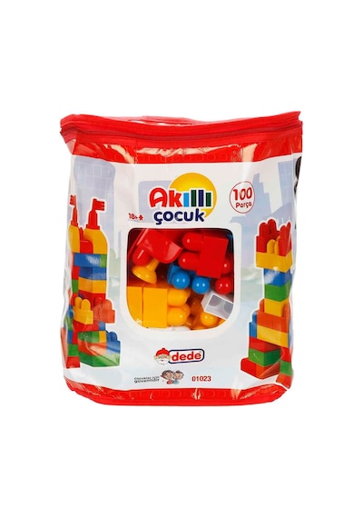 Akıllı Çocuk Renkli Bloklar 100 Parça Eğitici Eğlenceli Ve Taşınabilir Yapı Seti