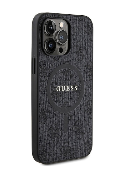 Apple Uyumlu iPhone 14 Pro Max Kılıf Guess Lisanslı Magsafe Özellikli 4g Desenli Yazı Logolu Kapak Siyah