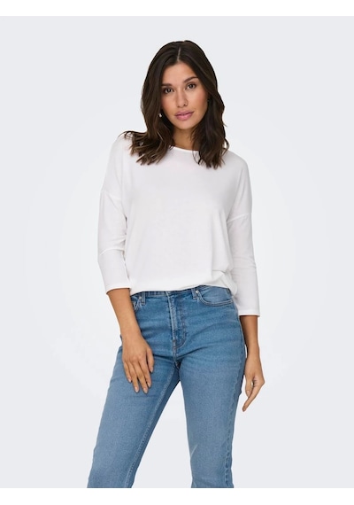 Only 15157920 Genis Yaka Dirsek Kol Kadın Body - Ekru Ekru