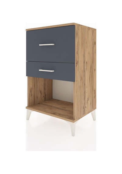 Hyperion Komodin 2 Çekmeceli 60x44x96 Çam-antrasit Atlas Çam