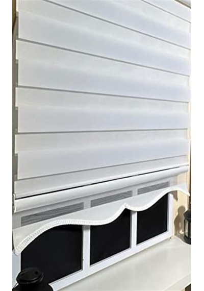 Storburada Zebra Stor Perde Beyaz Etek Dilimli Stb-400-v01 Çok Renkli