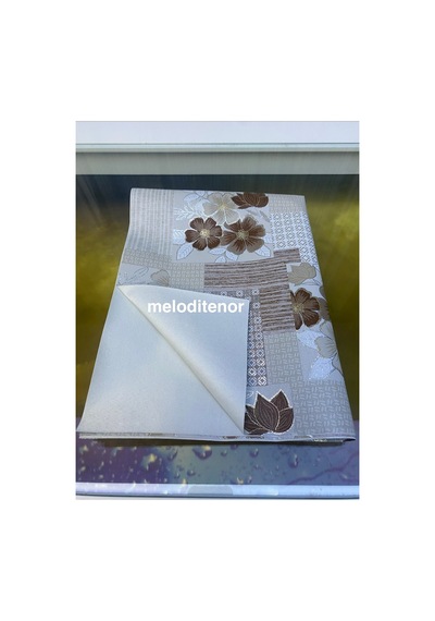 Dokuma Astarlı Beyaz Yaprak Tomurcuk Çiçek Kareli Simli Parlak Sedefli Pvc Muşamba Masa Örtüsü Kahverengi Dokuma Astarlı Beyaz Yaprak Tomurcuk Çiçek Kareli Simli Parlak Sedefli Pvc Muşamba Masa Örtüsü Kahverengi