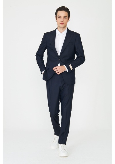 Lacivert Modern Kesim Slim Fit Erkek Takım Elbise Laci