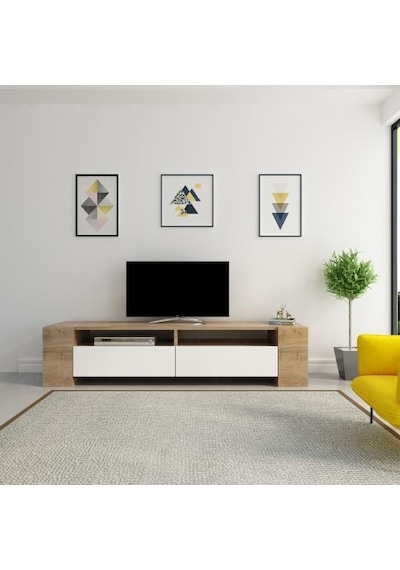 Tv Ünitesi Sasa Beyaz Ceviz Cv202