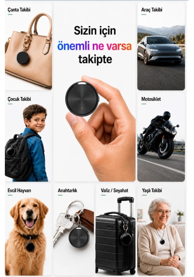 Okam Tag Apple iOS  & Android Uyumlu Airtag Akıllı Gps  Siyah 1