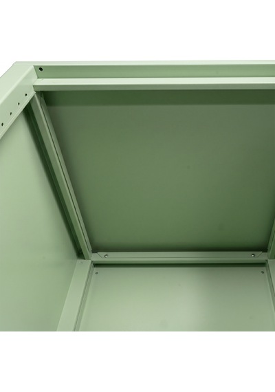 Alfafonet Ziglat Serisi Kilitli Metal Home Office Dolabı Cam Kapaklı Yeşil Ral 6018 450x1050x450 Mm