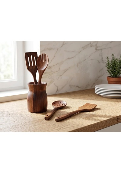 Premium Akasya Ağacı Mutfak Gereçleri Seti - 4 Parça Kaşık/spatula Seti Ve Şık Ahşap Tutucu - Gıdayla Temasa Uygun, Doğal Ve Antibakteriyel - Mutfak İçin Ergonomik Tasarım Premium Akasya Ağacı Mutfak Gereçleri Seti - 4 Parça Kaşık/spatula Seti Ve Şık Ahşap Tutucu - Gıdayla Temasa Uygun, Doğal Ve Antibakteriyel - Mutfak İçin Ergonomik Tasarım