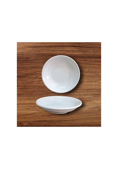 %100 Kırılmaz 12'li Melamin Çukur Yemek Tabağı - 19 Cm Derinlik 3,5 Cm Beyaz Makinede Yıkanır Beyaz