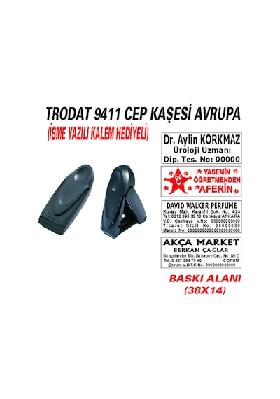 Trodat 9411 Cep - Firma - Ofis - Şirket - Doktor - Avukat Kaşesi N11.24874