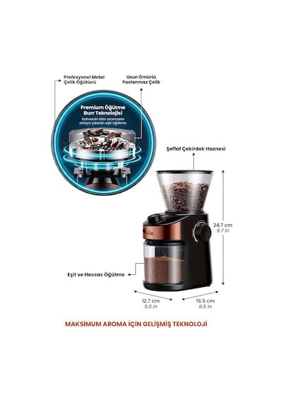 Any Morning SH25836B Dijital Zamanlayıcılı Elektrikli Kahve Öğütücü