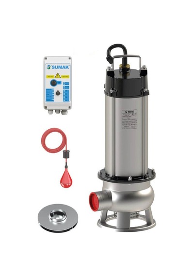 Sumak Sdt 20/2 İnox Komple Paslanmaz Kirli Su Dalgıç Pompa 380 Volt 2.2 Hp 16.5 Mss