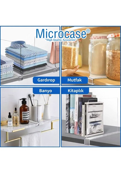 Microcase 2 Li Gardop Eşya Elbise Ve Genel Kullanım Düzenleyici Alan Bölümleyici Set 30x23 Cm Al5709 Şeffaf