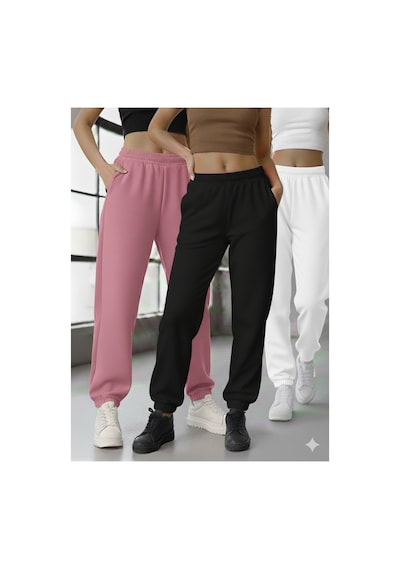Stil X Kadın Eşofman Altı, Pastel Renkler, Üçlü Takım Çok Renkli-pembe-siyah-beyaz Stil X Kadın Eşofman Altı, Pastel Renkler, Üçlü Takım Çok Renkli-pembe-siyah-beyaz
