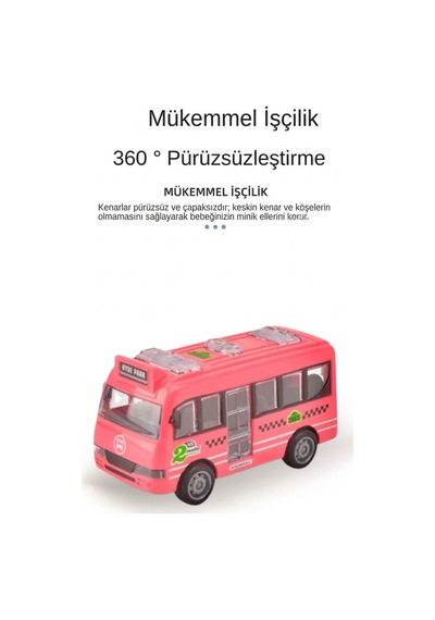 Oyuncak Otobüs Kapıları Açılabilen Sürtmeli Pilsiz Güvenli Minibüs Araba