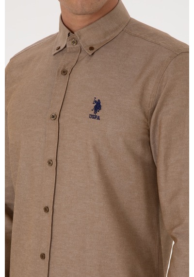 U.s. Polo Assn. Erkek Haki Gömlek Basic 50307693-vr027 Haki