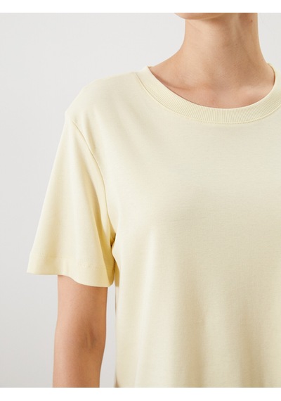 Lcw Comfort Sarı %100 Pamuklu Kadın Tişört