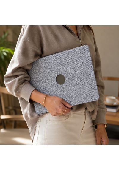 Macbook Air 13.6 İnç Kılıf Sert Koruyucu Kapak Hard Case A2681 A3113 A3240 A3449 M2 M3 M4 M5 Uyumlu Dokulu Desenli İnce Hafif Havalandırmalı Açık Mavi Belirtilmemiş