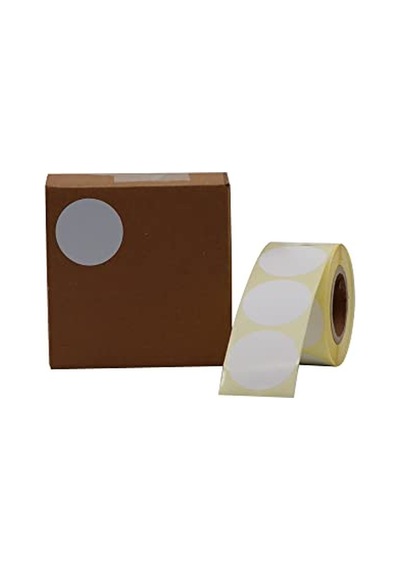 Kuşe Etiket 30mm Çap Ruloda 1000 Adet 40mm Kuka Çapında Baskısız Nokta Etiketi 1