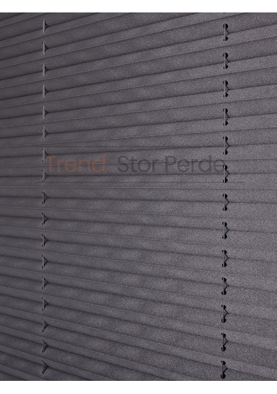 Antrasit Plise Katlanır Cam Balkon Perdesi - Ofis Perdesi - Salon Perdesi - 030 Antrasit