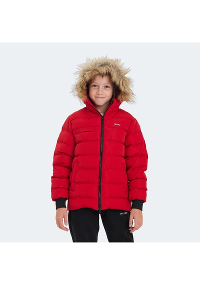 Slazenger CALISTO Çocuk Kapüşonlu Şişme Kırmızı Mont & Kaban
