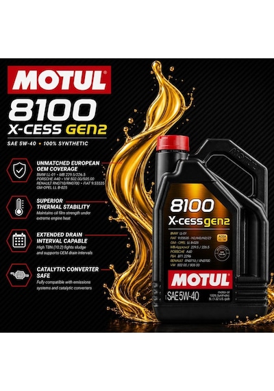 Motul 8100 X-cess Gen2 5w-40 5 Lt Motor Yağı