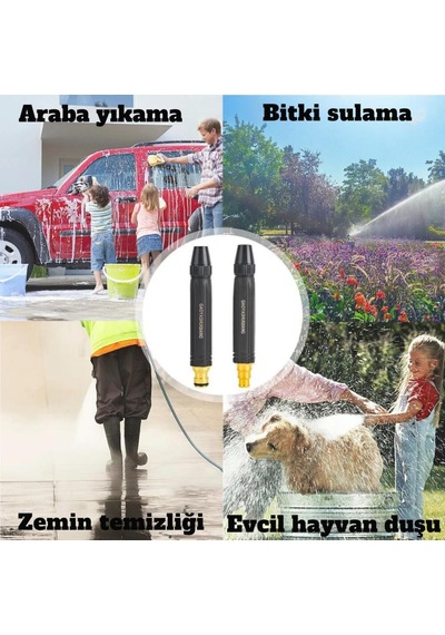 Coofbe Ayarlanabilir Kademeli Basınçlı Hortum Ucu Tabancası Araç Yıkama Tabancası Bahce Sulama Ucu