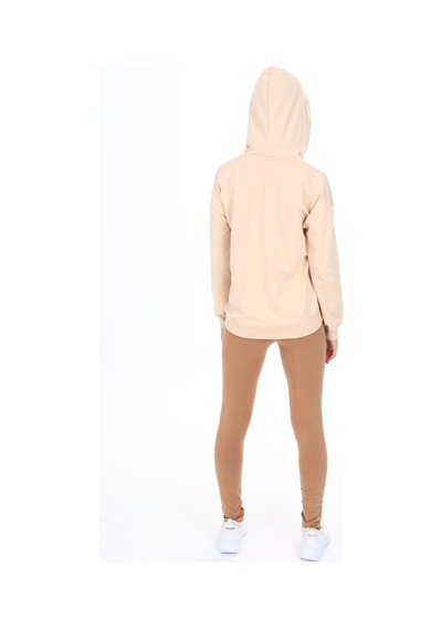 Toontoy Kids Toontoy Kız Çocuk 2'li Takım Baskılı Kapüşonlu Düşük Omuz Sweatshirt & Basic Düz Tayt Bej Toontoy Kids Toontoy Kız Çocuk 2'li Takım Baskılı Kapüşonlu Düşük Omuz Sweatshirt & Basic Düz Tayt Bej