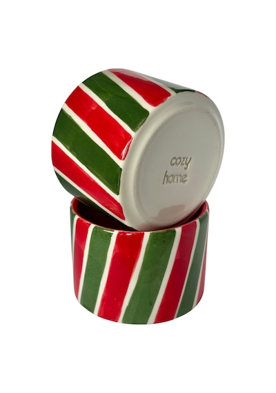 Cozy Home Festive Cozy Cups Merry 200 Ml Seramik Kupa Kırmızı - Yeşil