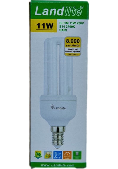Land Lite 11W 220-240V 600Lm 2700K E14 Tasarruflu Ampul