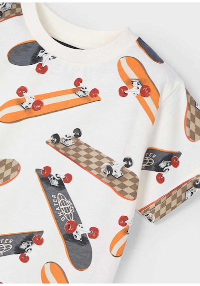 Mayoral Kaykay Baskılı Erkek Çocuk T-shirt 3038 Turuncu