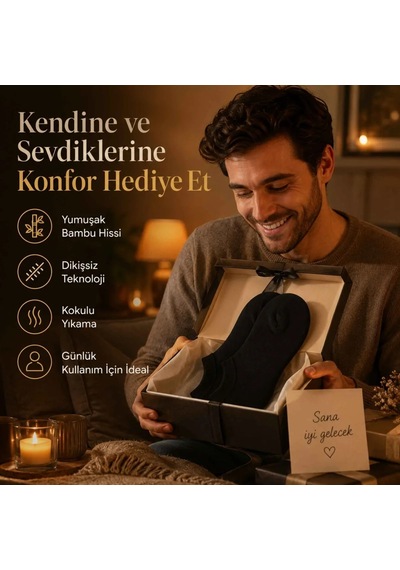 Genel Erkek Bambu 12 Li Dikişsiz Babet Çorap Siyah Beyaz Gri Görünmez Sneaker Çorap Siyah 12'li / 39-44