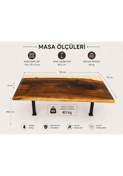 Epoksi Şeffaf Döküm Ceviz Masa Doğal Çok Renkli Epoksi Şeffaf Döküm Ceviz Masa Doğal Çok Renkli