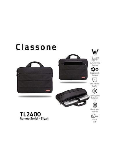 Classone Romeo Serisi TL2400 13 14" Notebook Apple Uyumlu MacBook El Çantası Çantası