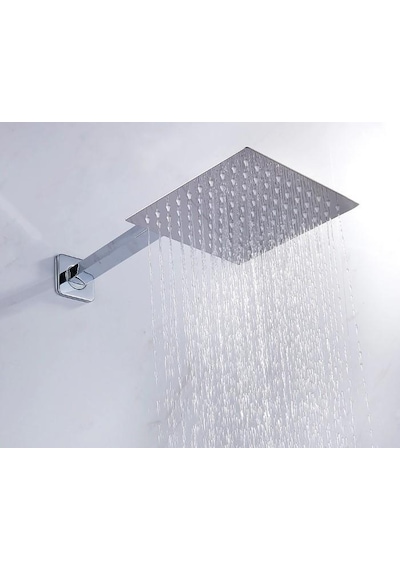 T-May Banyo Sart Kare Tepe Duş Seti Başlığı 30X30 Paslanmaz Metal Krom
