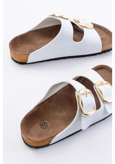 Alemdarshop P-101 Beyaz Günlük Birkenstock Kadın Terlik