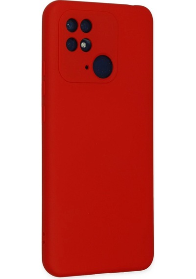 Gld-spt- Newface Xiaomi Redmi 10c Kılıf Nano İçi Kadife Silikon - Kırmızı